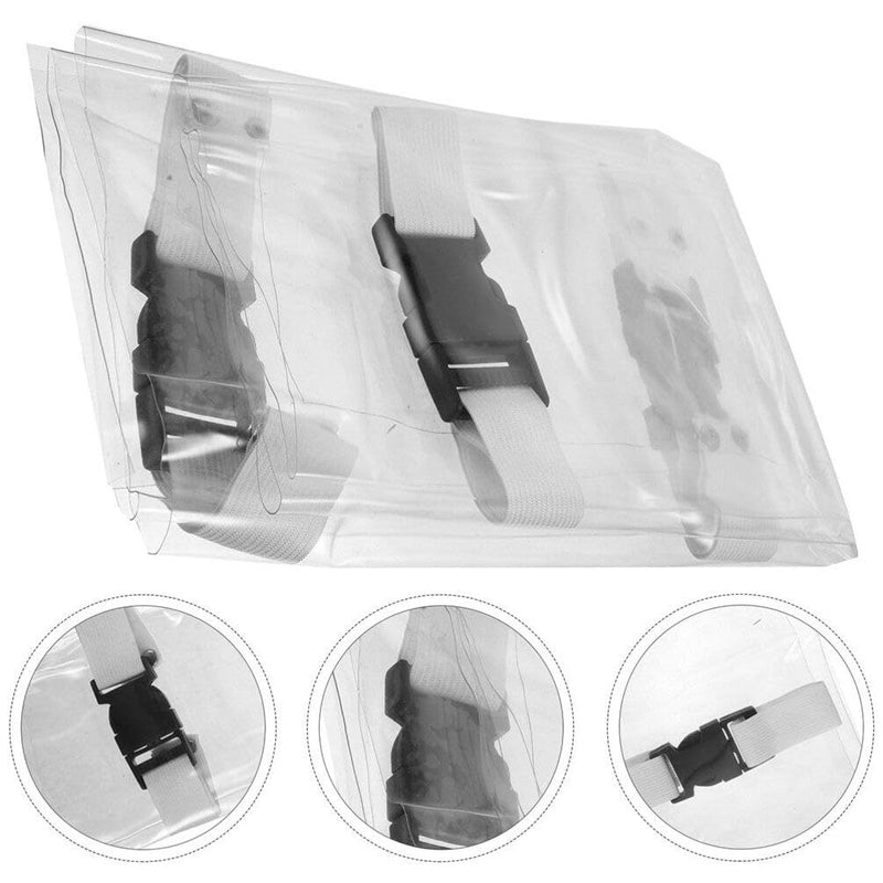 HOMSFOU 2pcs Chair Foot Cover Pad, Plastic Washable Clinic Unit Transparent Mat with Elastic Bands Chair Toe Cover Sleeve