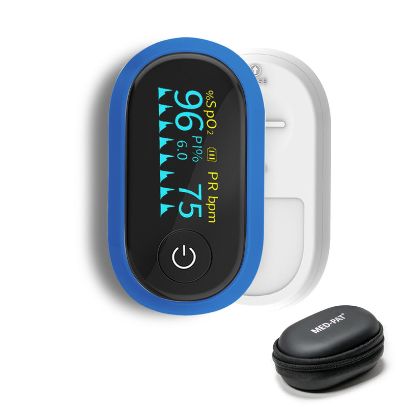 Med-Pat PX-1 Pulse Oximeter - Fingertip SpO2 Monitor - Accurate Oxygen & Pulse Readings - Portable for Home, Travel, Sports
