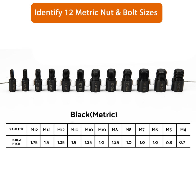 Thread Checker Nut and Bolt Thread Checker 26 Male Female Thread Gauges Thread Gauge Bolt Thread Identifier Bolt Size Finder Thread Checker Standard and Metric Bolt and Nut Identifier Gauge 12 Metric & 14 Inch-26 Thread Gauges