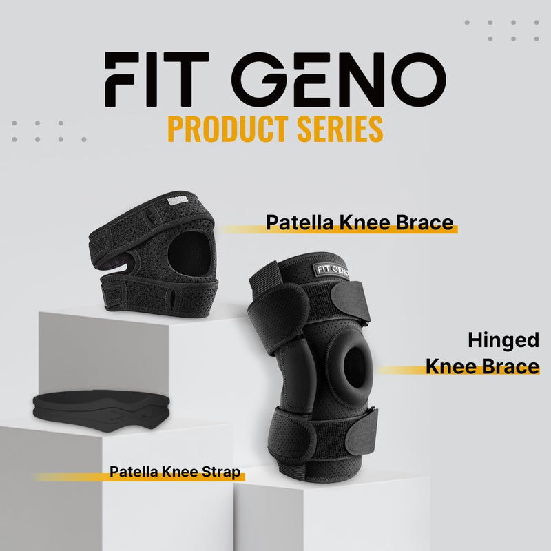 Fitgeno Knee Strap Patella Support: Knee Band for Patellar Tendon Pain Relief - Knee Brace for Tendonitis Jumpers Running Sports Basketball Men Women 2 Packs (Black) Black