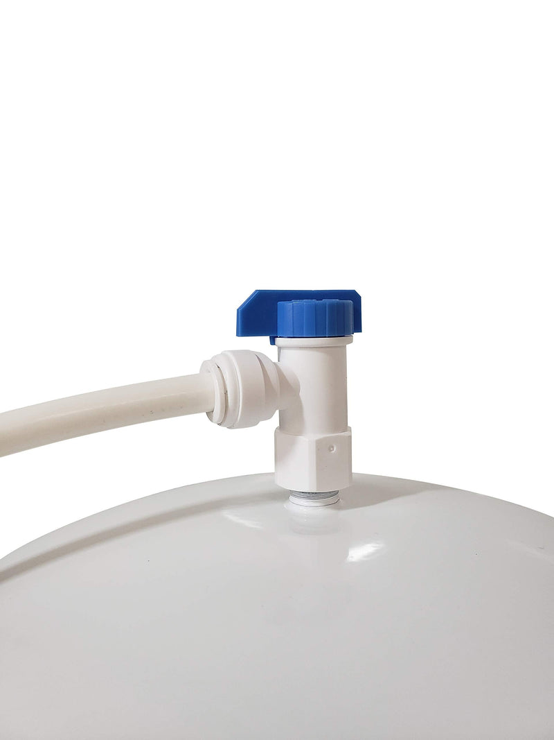 Quick Connect Tank Ball Valve with Gasket For Water Purification Systems And Reverse Osmosis System Pressurized Water Storage Tank (1/4" Female NPT x 3/8" OD Quick Connect) 1/4" Female NPT x 3/8" OD Quick Connect