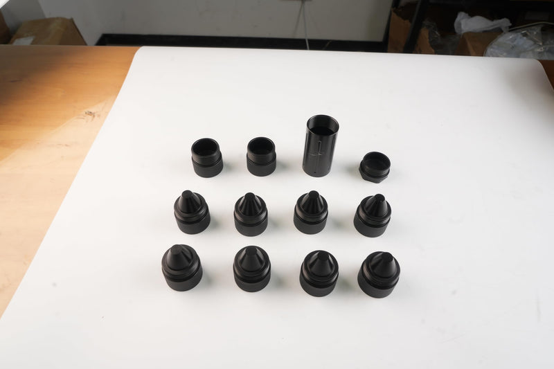 1.375" X24 Aluminum Alloy Cone Shaped Parts, 12 Pack Sealed End Cap Fit for Tire Anti Theft Cover Black 1.375 inches