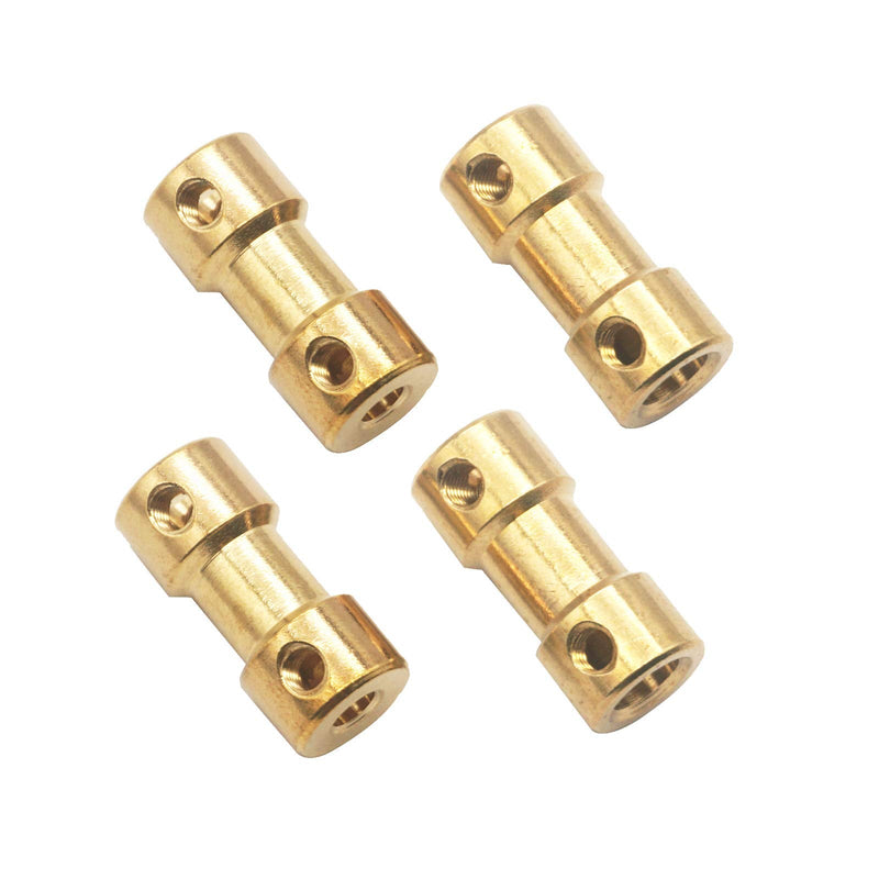 6Pack Vgoohobby Brass Motor Shaft Coupling Coupler Connector Sleeve Joint Adapter for RC DIY Airplane Boat Robot (5mm to 5mm) 5mm to 5mm