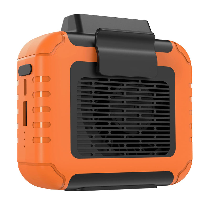 Portable Mini Waist Fan Rechargeable with 23H Working Time, 6200 RPM Strong Airflow, 3 Speed Levels, Belt Shirt Fan Clip on Waist Portable Cooling device for Blue Collar,Outdoor Working,Jobsite Orange