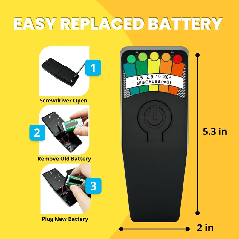 EMF Meter Ghost Hunting Magnetic Field Detector Spirit Box Paranormal Equipment Tester 50Hz-20,000Hz Black