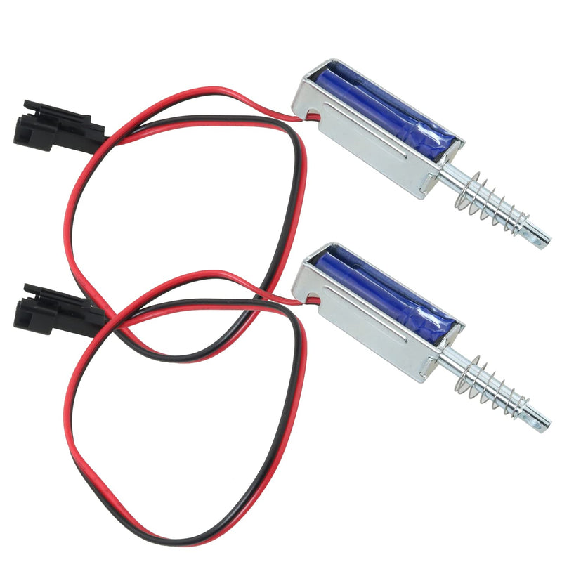 MEETOOT 2Pcs SM0537 DC6V-1.5A 5N Push Pull Type Open Frame Solenoid Electromagnet, 10mm