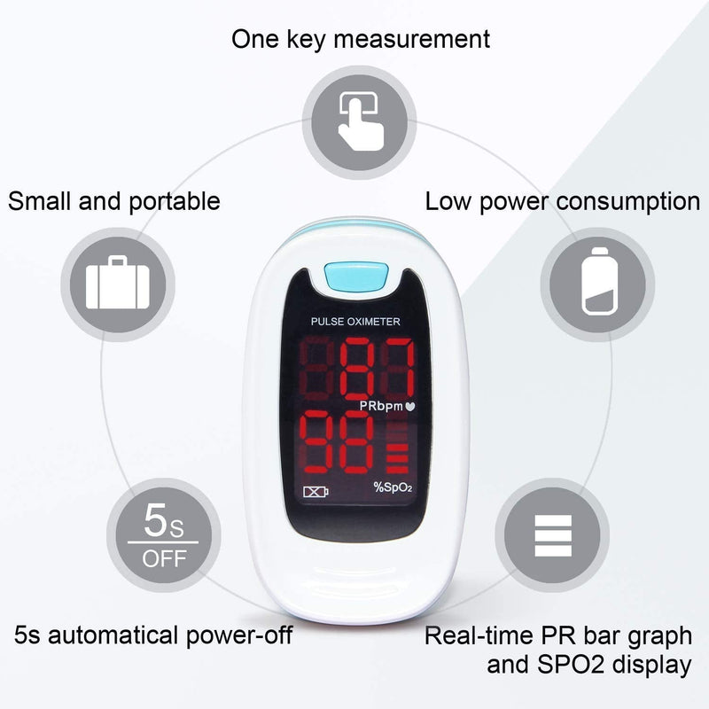 CONTEC LED CMS50M Pulse Oximeter,SpO2 and PR Value Waveform Blood Oxygen, Neck/Wrist Cord