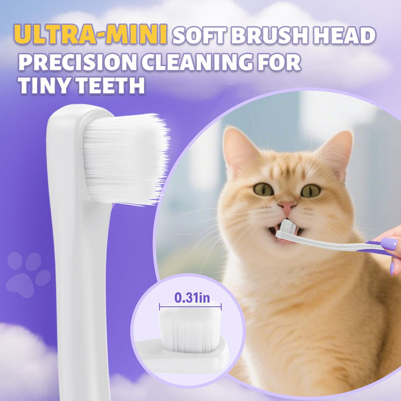 Natural Coconut Oil Dog & Cat Toothpaste for Fresh Breath 3.52oz + Cat Toothbrush and Toothpaste Kit