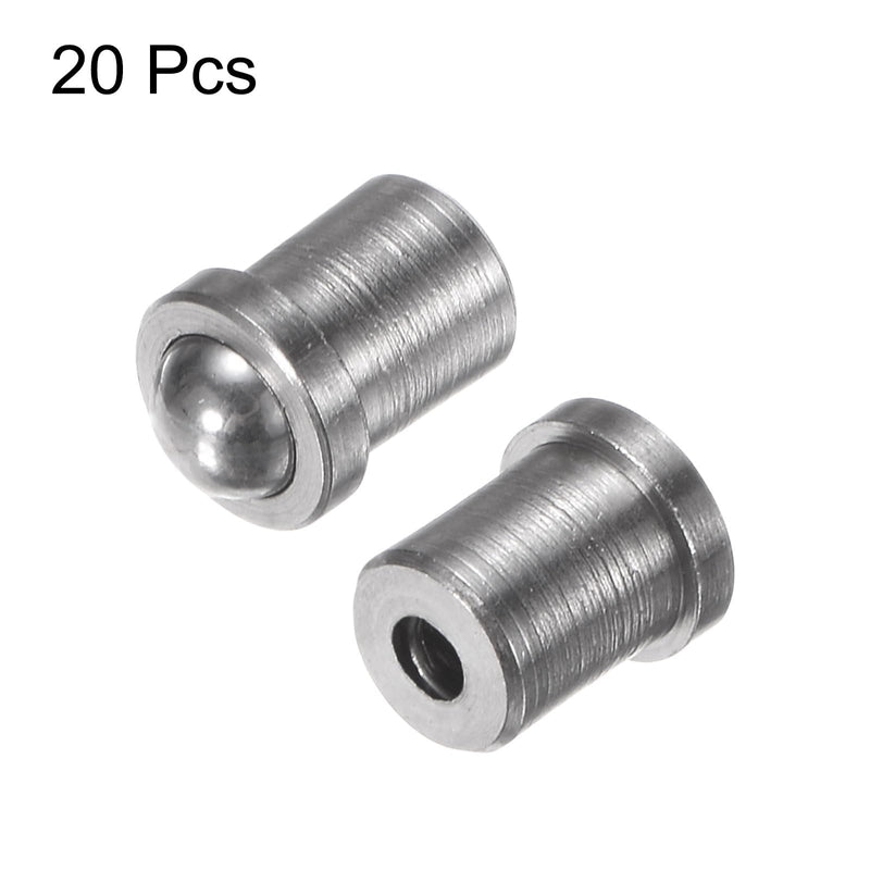 HARFINGTON 20pcs 3mm x 4mm 304 Stainless Steel Silver Ball Spring Plungers for Mechanical Devices, Furniture