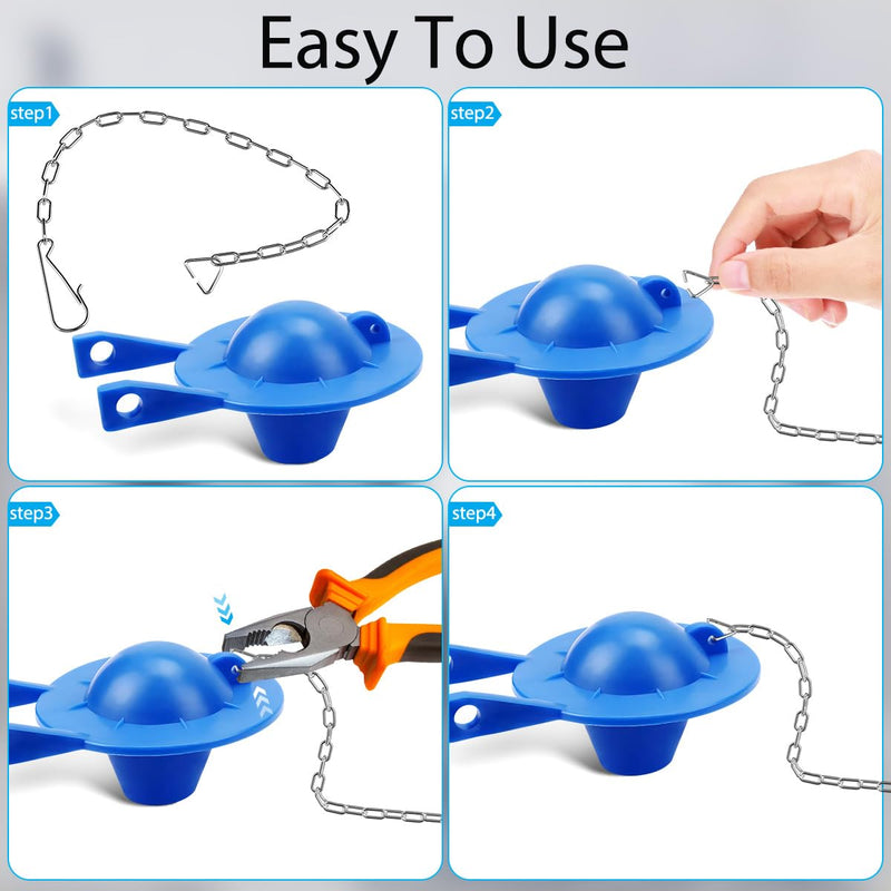 6 Pack Stainless Steel Toilet Flapper Chain - Easy Replacement for Most Toilet Flappers - Silver