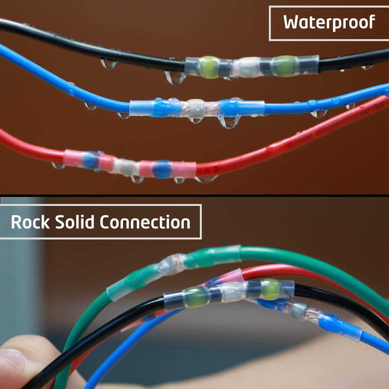 350 Pcs Solder Seal Wire Connectors Heat Shrink Butt Connectors Kit Marine Waterproof Wiring Electrical Cable Splice Terminals for Boat Automotive RV Trailer 350 PCS
