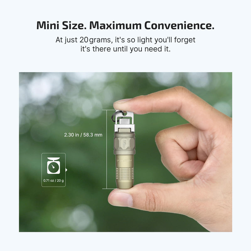 OLIGHT iUltra Rechargeable EDC Flashlight, 80 Lumens Mini LED Keychain Light, Easy take with Pocket or Attach to Keyring, Bag, for Everyday Carry and Emergencies (Olive-Green) Olive Green