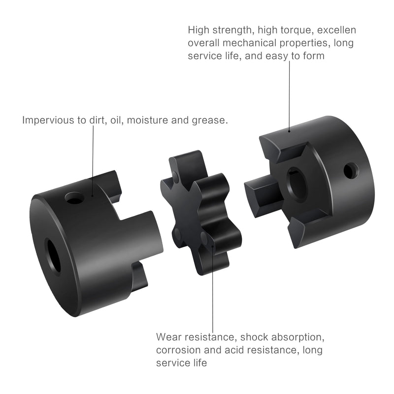 XIKE 1/2" to 3/4" L075 Flexible 3-Piece L-Jaw Coupling Set & Rubber Spider for Log Wood Splitter Hybrid Equipment Kit industrial products