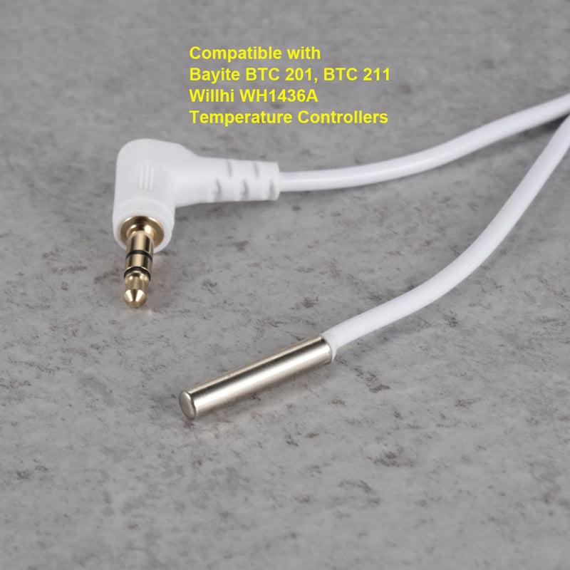 bayite NTC 10K Temperature Controller Probe Sensor with 3.5mm Audio Plug 9.8ft Long