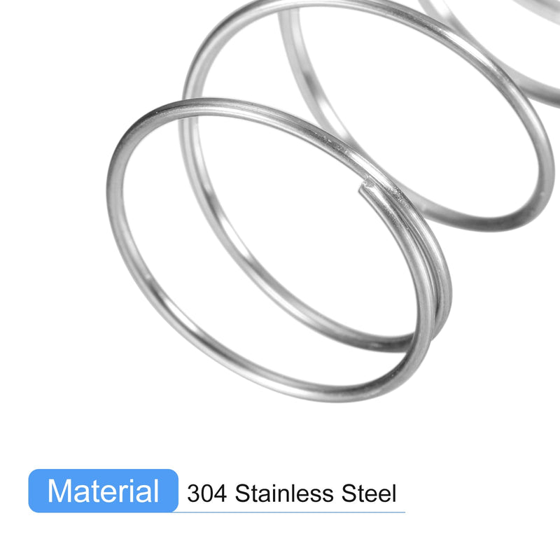 uxcell Compression Spring, 5Pcs 304 Stainless Steel, 12mm OD, 0.6mm Wire Size, 20mm Free Length, Silver Tone 12x0.6x20mm