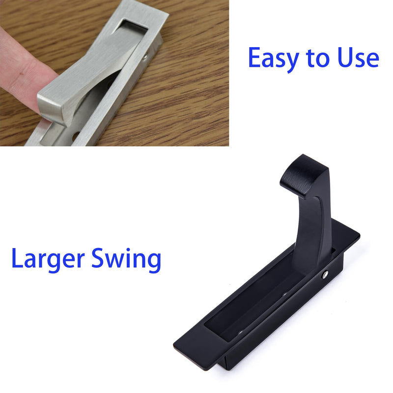 Dontay Pocket Door Pull Handle, Edge Pull, Professional Stainless Steel 304, Flush Mount Door Pull for Pocket Sliding Door (Matte Black, 1) Matte Black