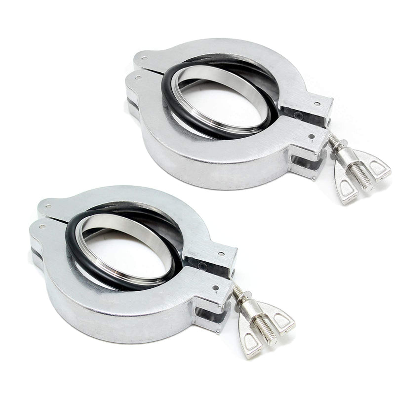 QiiMii KF-50 Aluminium Wing Nut Hinge Clamp with FKM O-Ring and SS304 Center Ring, 2 Pack Aluminum KF-50(2 pack)