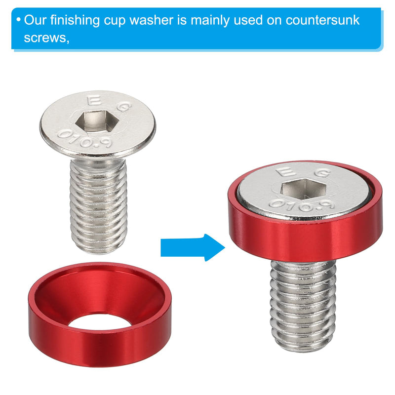 PATIKIL M8 Finish Countersunk Washer Kit, 40 Set Aluminum Alloy Flat Cup Head Screw Bolt Gasket for Mechanical Accessories Parts DIY Models, Gold Tone