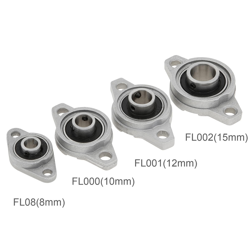 4Pcs KFL08 8mm Inner Bore Mounted Flange Mounted Pillow Block Bearings for Diameter 8mm Linear Shaft Rod T8 Lead Screw KFL08(8mm) 4