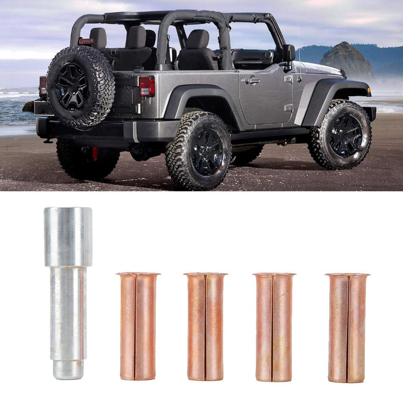 Door Hinge Pin Pins Liners Bushings Kit with Removal Tool Door Bushing Removal Tool Hinge Liners Replacement for Wrangler 2007-2018 (2-Door)