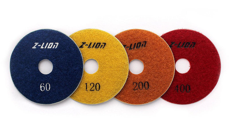 3" Diamond Polishing Pads Wet or Dry Electroplated Grinding Discs for Marble Granite Concrete Glass Sanding 4 Pcs Set