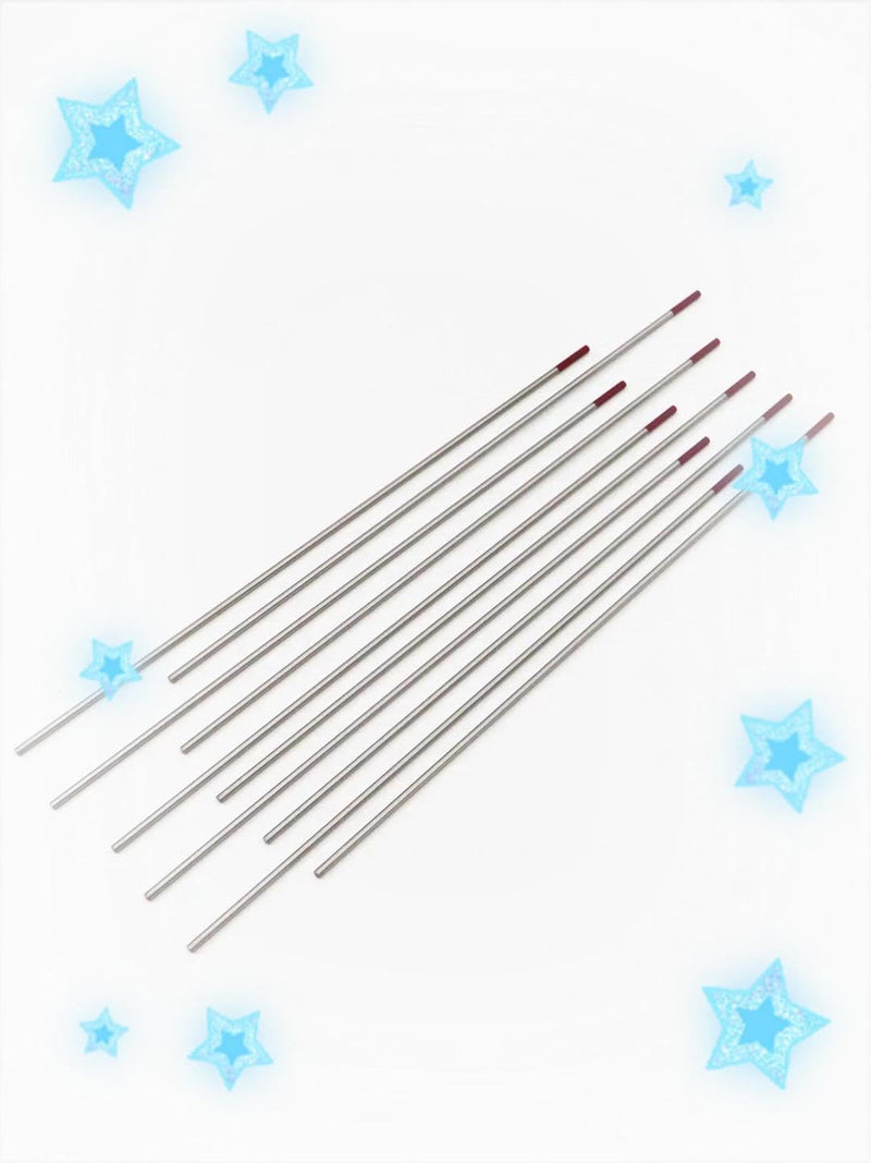 2% Thoriated TIG Welding Tungsten Electrodes WT20 Red - 2.4mm (3/32") 10 Pack - High Current DCEN for Steel/Alloy Welding 2.4