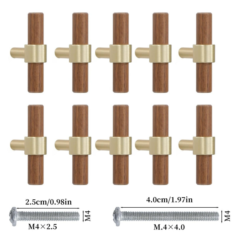 10 Pack Zinc Alloy Black Walnut Kitchen Pulls Cabinets Furniture Pull for Dresser Wardrobe Cupboard Drawer Knobs Pulls Handles Single Hole 10