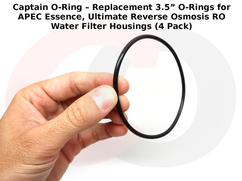 Captain O-Ring – Replacement 3.5” O-Rings for APEC Essence, Ultimate Reverse Osmosis RO Water Filter Housings (4 Pack) (Version A (O-Ring-Set)) Version a (O-ring-set)