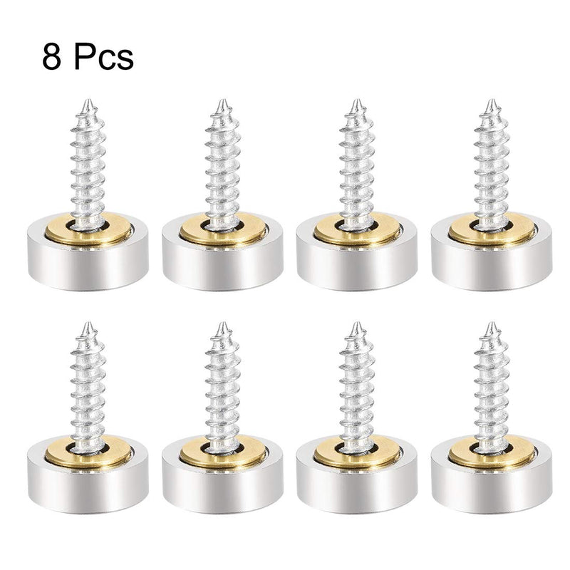 uxcell Mirror Screws Decorative Caps Cover Nails Brushed Stainless Steel 14mm 8pcs 14 mm