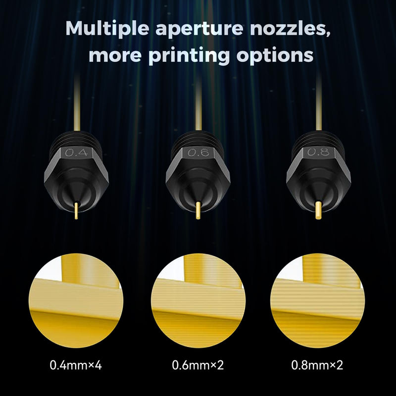 Creality Ender 5 Max Nozzles, Upgrade 3D Printer Hardened Steel Hotend Nozzle, High-end Nozzles Kit, Official Heating Block Nozzle, Less Clogging, High Hardness Wear-Resistant (0.4 0.6 0.8mm 8PCS) Hardened Steel-8PCS