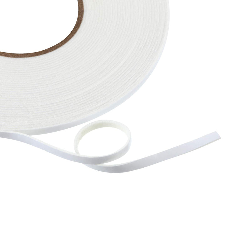 2 Rolls Double Sided Foam Tape White PE Foam Tape Sponge Soft Mounting Adhesive Tape (1/4 inch by 50 Feet) 1/4 Inch by 50 Feet