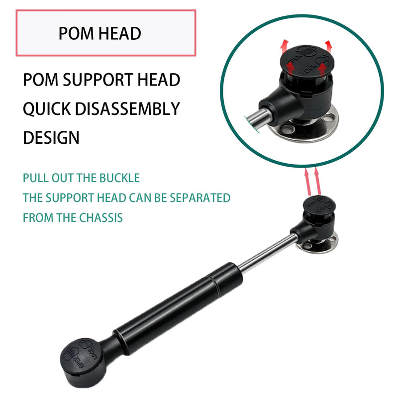 120N Black Cold-Rolled Steel Hydraulic Support Rod, Suitable for Upward-Opening Cabinet Doors — Includes 2 Cabinet Door Hinges (Including 2 Pneumatic Support rods + 2 Hinges)