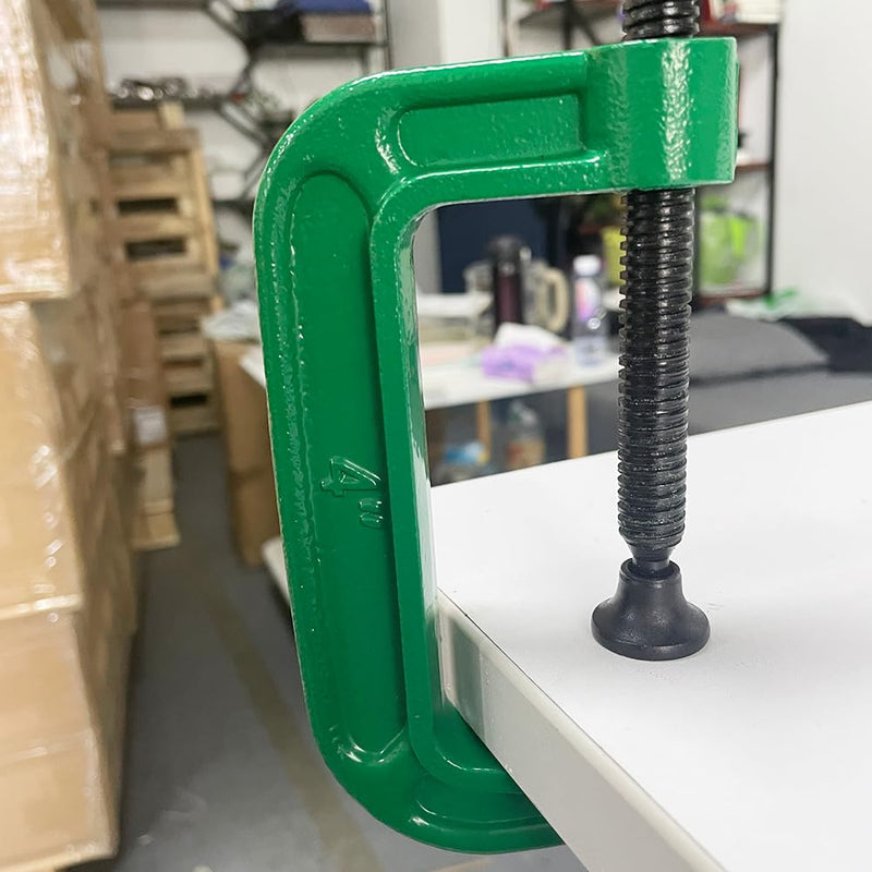 4 Inch C-Clamp Set, Heavy Duty Steel C Clamp Industrial Strength C Clamps for Woodworking, Welding, and Building (2Pcs, Green) (2pcs, Green)