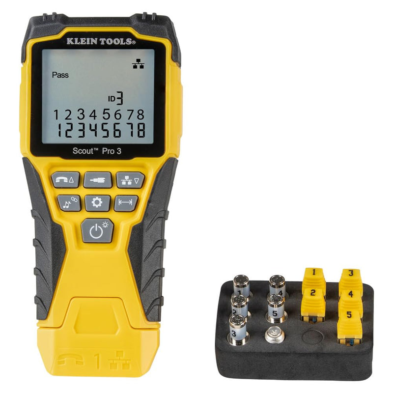 KLEIN TOOLS VDV501-851 Cable Tester Kit with Scout Pro 3 for Ethernet / Data, Coax / Video and Phone Cables, 5 Locator Remotes Starter Kit