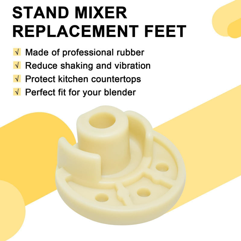 5Pcs 9709707 Mixer Rubber Foot, Blender Bottom Pads Feet Replacement Parts Compatible with KitchenAid Stand Mixer Replace for AP4326634 PS1488432 (Yellow) Yellow