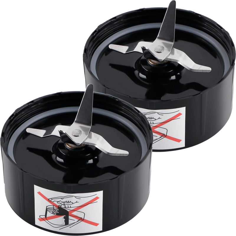 2-pack Cross Blade Blender Replacement Parts Work with Magic Bullet 250w Blenders Model MB1001 Series, Black