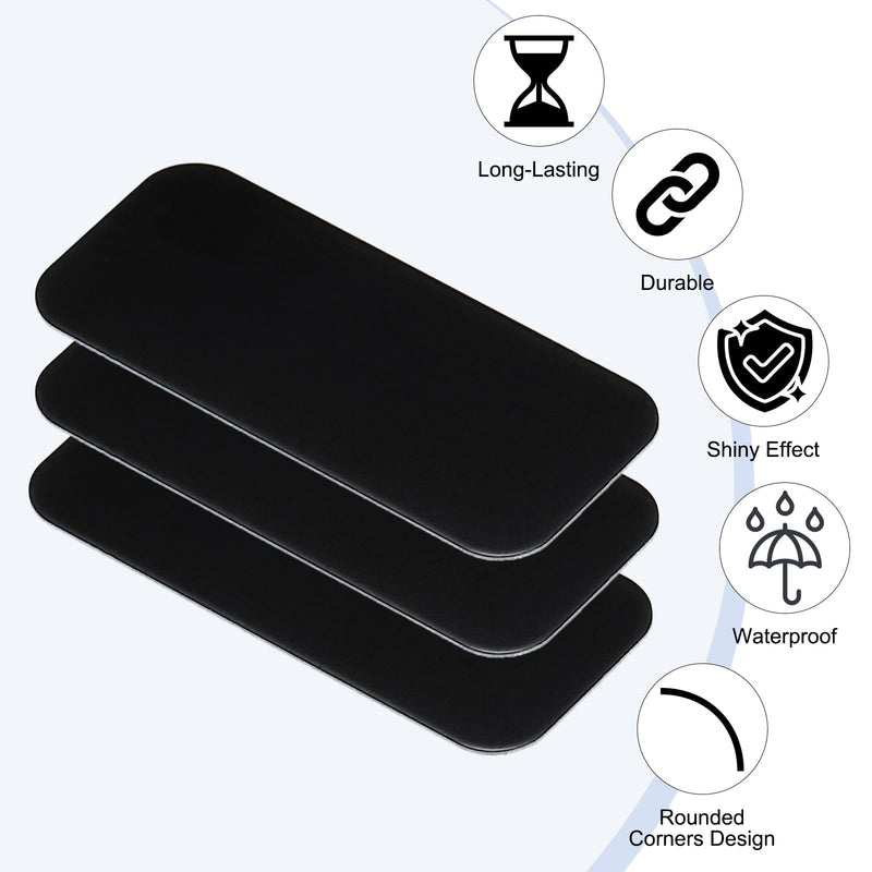 PATIKIL 2x1 Inch Anodized Aluminum Sheet Metal, 11 Pack Self Adhesive Laser Plates Engraving Blanks 0.5MM Thin for Crafting DIY House, Black