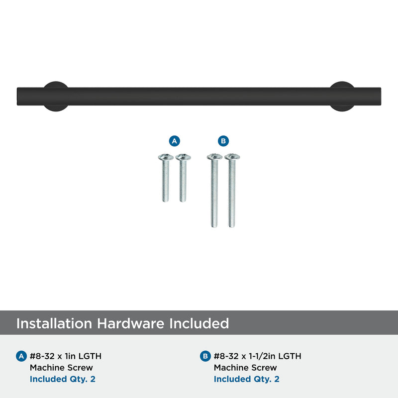 Amerock 8-13/16" Everett Matte Black Drawer Pull | 8-13/16 inch (224mm) Center-to-Center Mounting Distance and 11 inches Overall Length, Durable Zinc Cabinet Hardware 8-13/16 Inch (224 mm) Center-to-Center