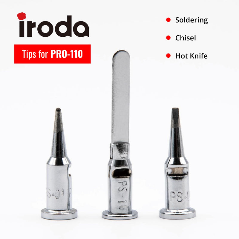 Iroda Solderpro 110 Spare Soldering Tips Set For Butane Soldering Iron Includes Conical, Chisel, Hot Cutter