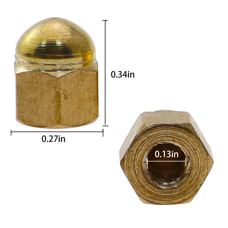 50PCS M4 Hexagon Cap Nuts Round Cap Nut Decorative Nut Brass One Piece Cover for Machinery Plumbing Electrical Furniture