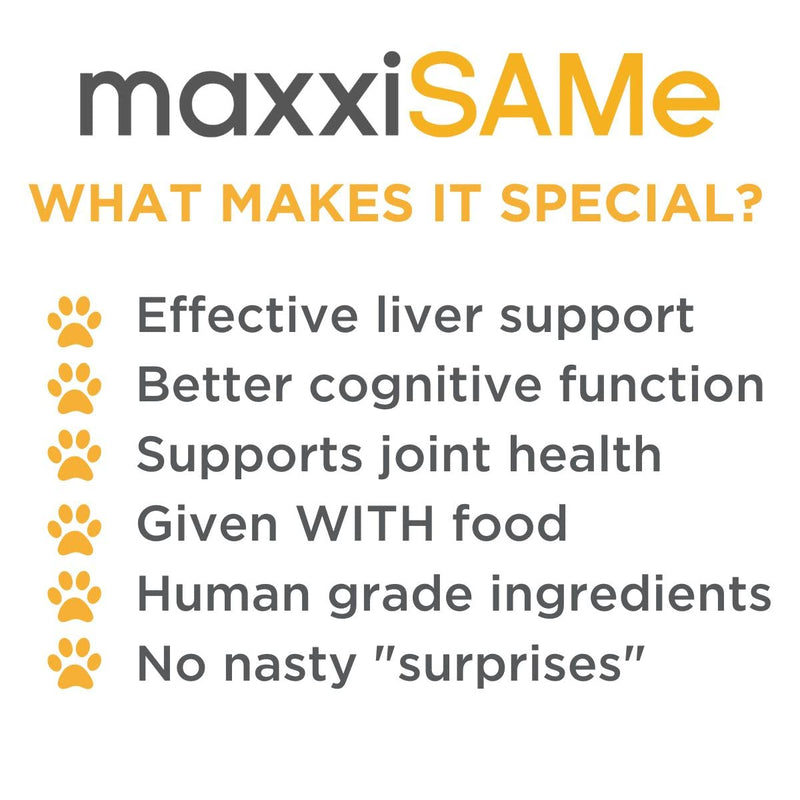 maxxiSAMe Sam-e Supplement for Dogs - Dog Liver and Cognitive Brain Support - Given with Food Powder 5.3 oz - PawsPlanet Australia