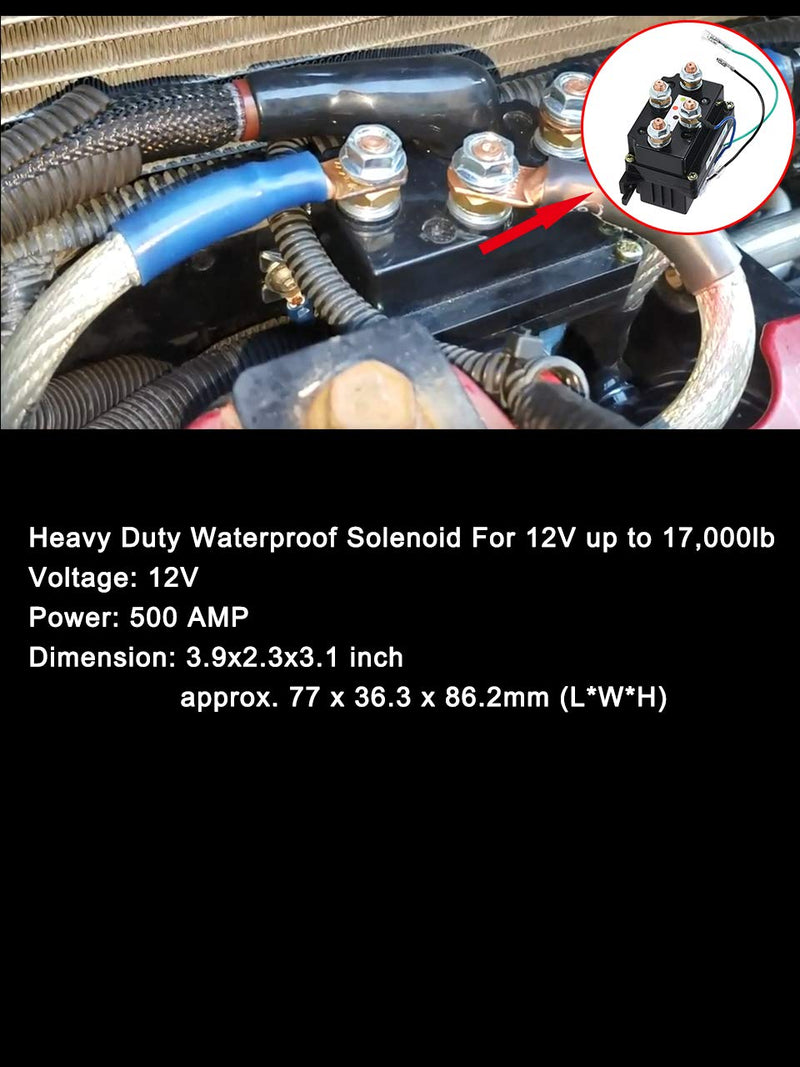 12V 500 AMP Unversal Winch Solenoid Relay Contactor for HEAVY DUTY UPGRADE ALBRIGHT EQUIV