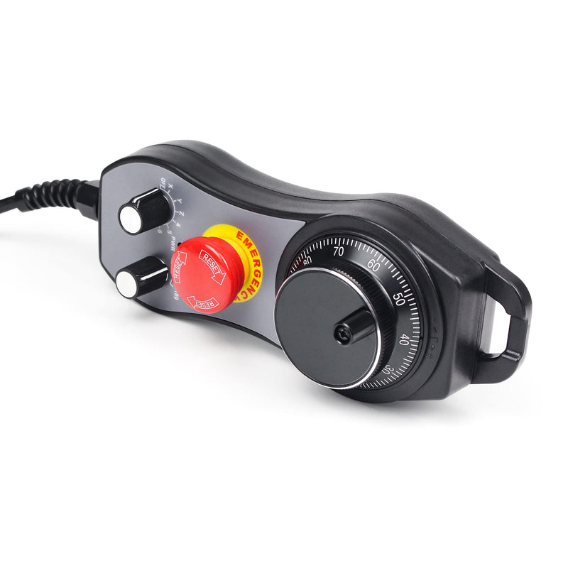 RATTMMOTOR CNC Electronic Handwheel, 6 Axis CNC Handwheel MPG Pendant 25100CPR 5-12V with Emergency Stop Manual Pulse Generator DB15 Interface for CNC Router Engraver Milling Lathe Machine