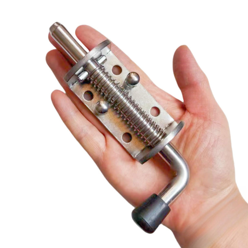 Spring-Loaded Door Latch, 12mm Solid 304 Stainless Steel Heavy-Duty Latch, Safety Bucket Bolt Latch Door Cabinet Hinge (Length: 220mm) Length: 220mm