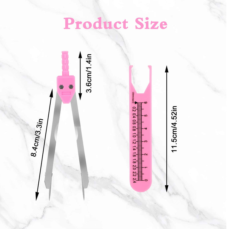 Jeffdad EKG Calipers ECG Calipers Measuring Tool Nursing or Doctor Caliper Divider for Measuring Drafting Electrocardiographs wif Ruler(Pink) Pink