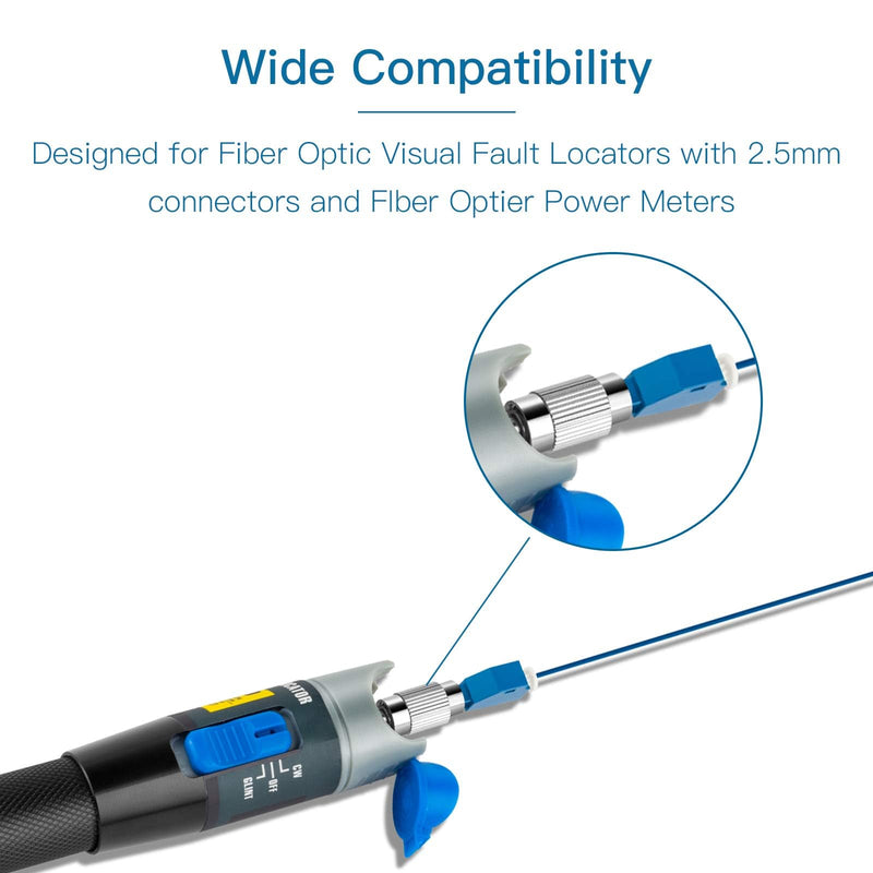 Moocci 4 Pcs Single Mode 9/125 FC Male to LC Female VFL Fiber Optic Adapter Convertor and 4 Pcs Singlemode LC/UPC Fiber Optic Loopback Adapter Tester - Connector Test Plug for Optical Cable Testing