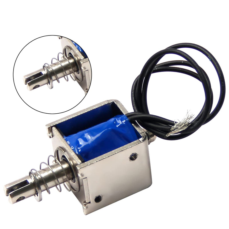 Fielect DC 12V 2A 20N 10mm Stroke Push Pull Type Solenoid Electromagnet, Open Frame Solenoid Electromagnet Linear Motion, JF-0826-12V Model: JF-0826B-12V