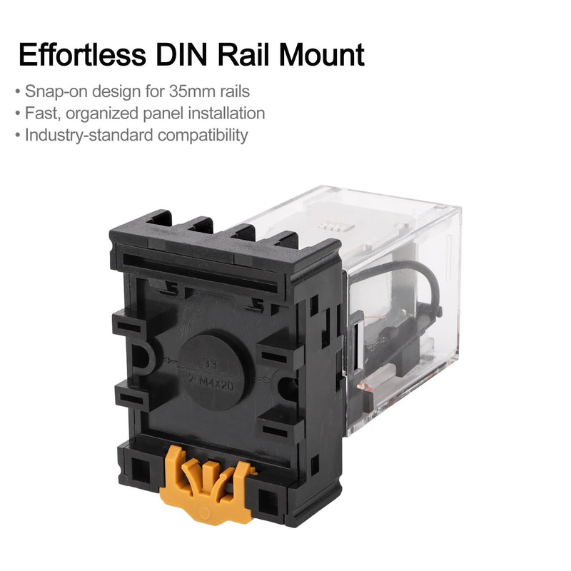 Baomain 2-Pack Power Relay MK2P-I 110VAC Coil DPDT 8 Pin with Plug-in Terminal Socket, for Automation and Control Systems