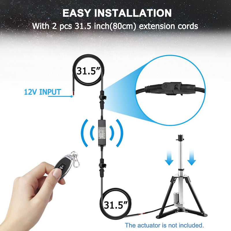 UYGALAXY Linear Actuator Controller DC Motor 12V Momentary Switch Forward/Reverse Wireless Remote Control DPDT Relay for Motors 1 fob key