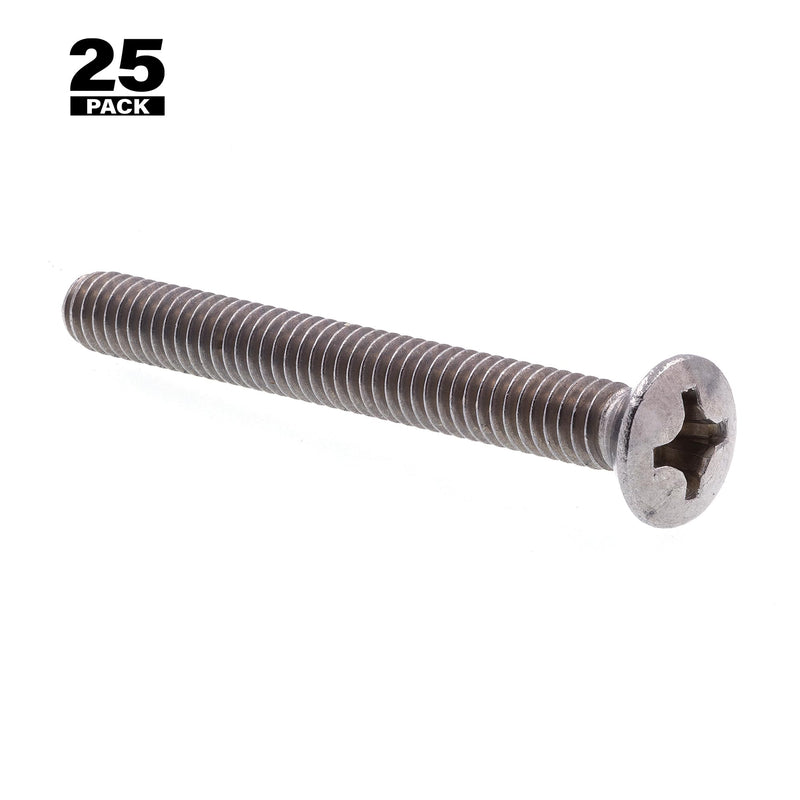 Prime-Line 9011245 Machine Screws, Oval Head, Phillips Drive, #12-24 X 2 in, Grade 18-8 (25 Pack)